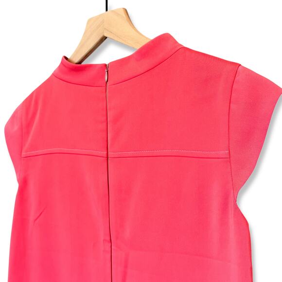 Julia‎ Allert Luxury Couture Sustainable Pink Cap Sleeve High Neck Shift Dress S - Picture 7 of 11